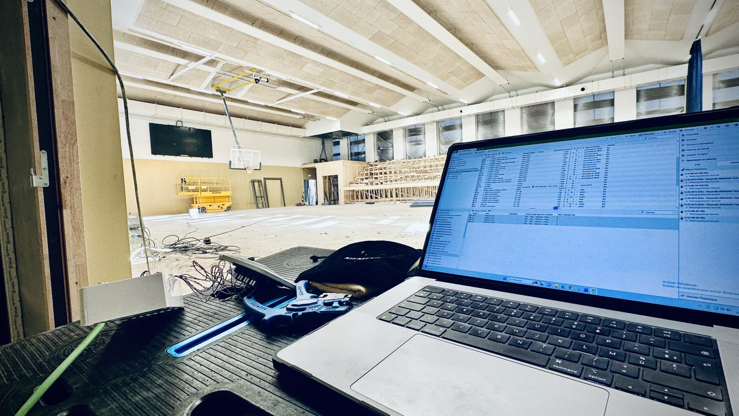 Mise en service de la gestion technique du terrain de basket